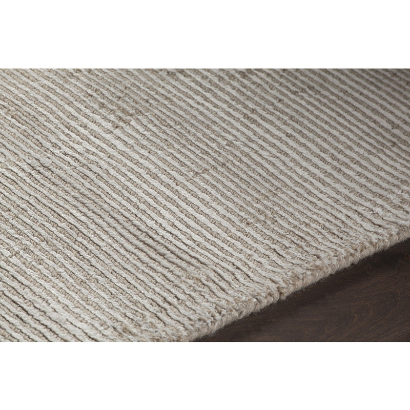 Tapis en laine et viscose Yiwei touffeté à la main beige et ivoire, Rectangle 5 pi x 7 pi
