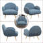 Accent Sherpa Chair Comfy Modern Living Room Chair Fabric Mid Century Bedroom Chair With Legs Arm Chair For Reading Bedroom Single (Set Of 2)-1563488891-1563488893