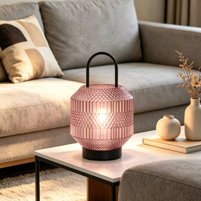Lanterne DEL en verre à pile sans fil avec minuterie 6H