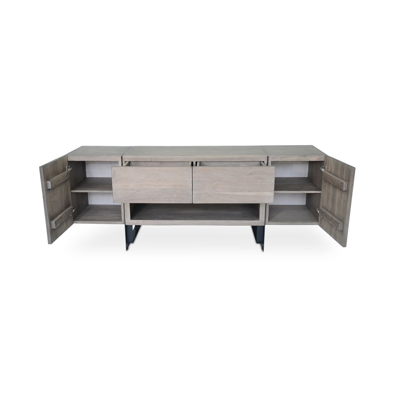 Tiburon Media Console, Light Gray Wood