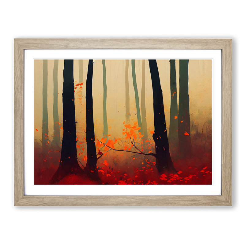 Vibrant Autumn Forest - Framed Print, 34cm H x 46cm W x 2cm D, Oak