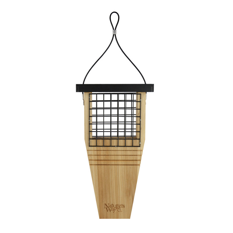 Wood Hanging Suet Bird Feeder