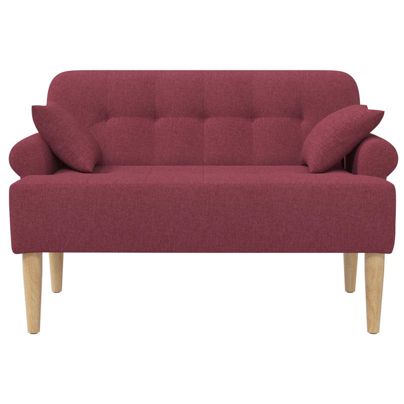 Loveseat with Button Tufted Fabric Loveseat Bench