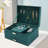 3-Layer Dark Green Flannel Ring Necklace Jewellery Box with Lock