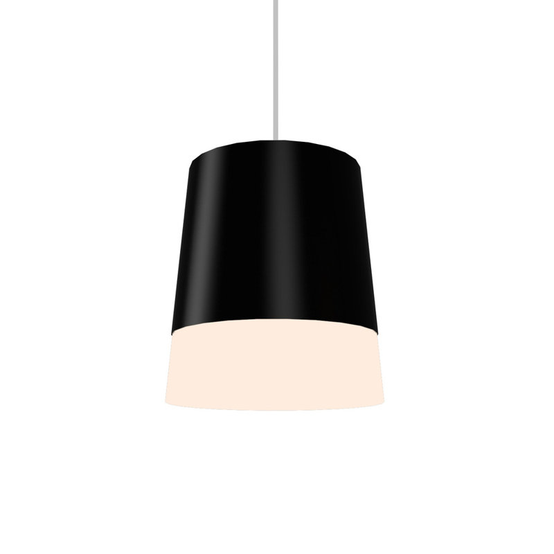 Cônico 1 - Light Pendant, Maple, Matte Black, 12.99" H x 10.83" W x 10.83" D