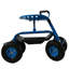 Chariot de jardin extensible en acier avec poignée pivotante et panier - Bleu-98404310