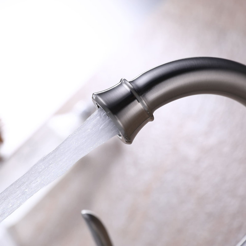 Robinet de salle de bain à ensemble central avec bonde, Nickel brossé