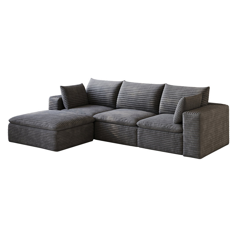 Canapé 102 po Cloud, 102.4" W, DARK GREY Fabric