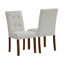 Chaise de salle à manger à dossier capitonné Latitude Run® - tissé texturé crème (ensemble de 2)-1969718994-1969719005