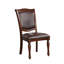 Luxueux ensemble de chaises de salle à manger en similicuir espresso et bois massif brun