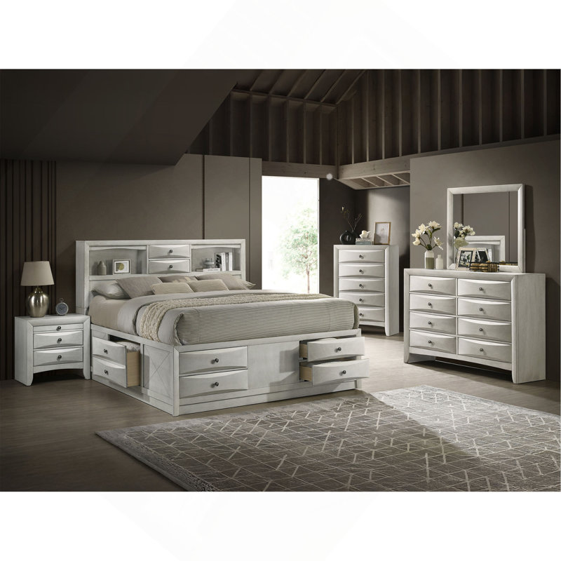 Commode à 5 tiroirs 1Pc, Blanc