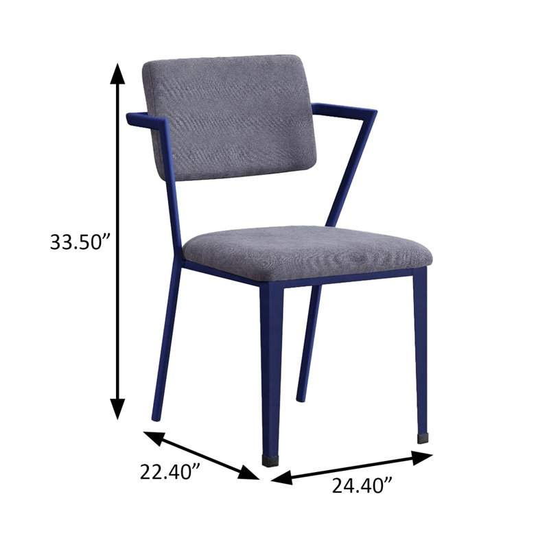 CHAISE DE BUREAU 24,4 ", TISSU GRIS, Bleu