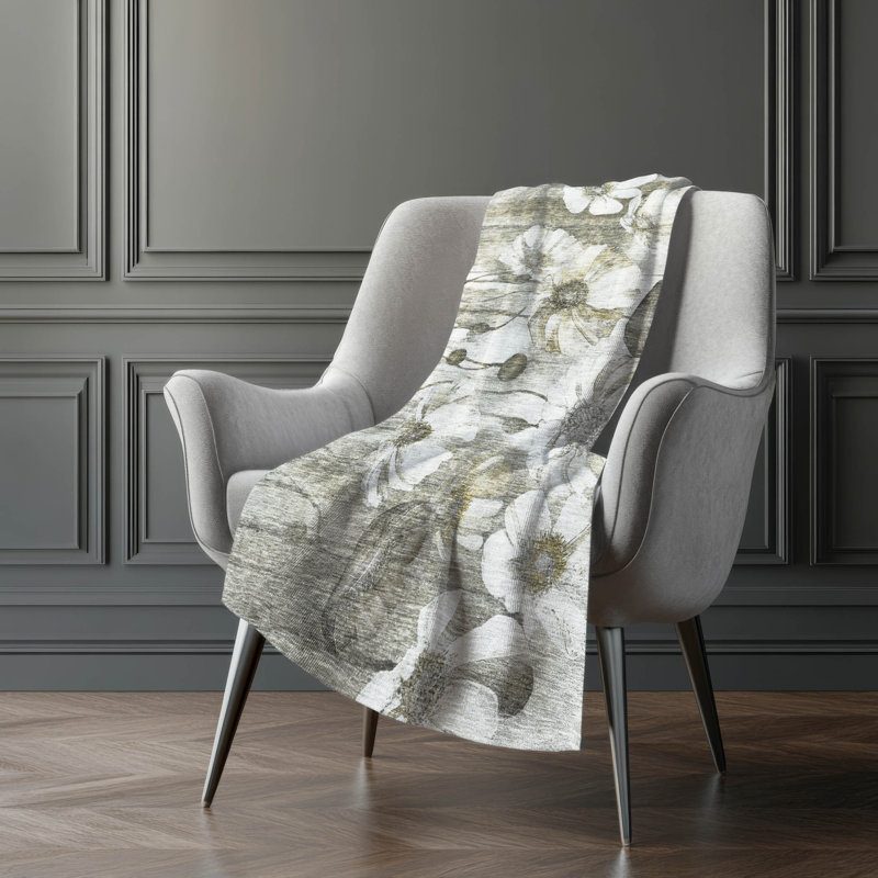 Jeté floral Sherpa ASB712 Addison, Taupe