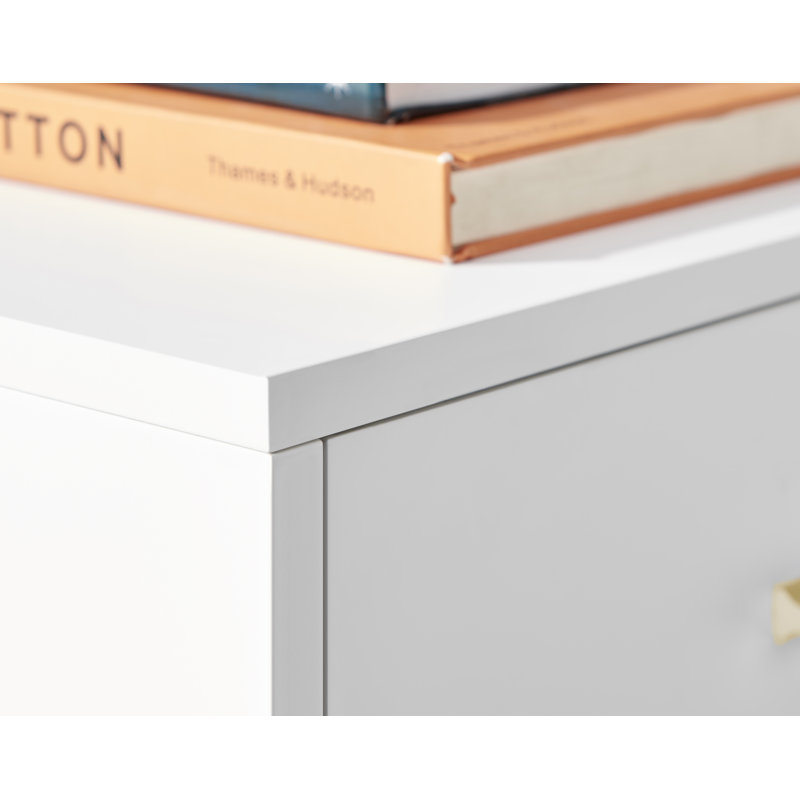Braith 1 Drawer Bedside Table, White/Gold