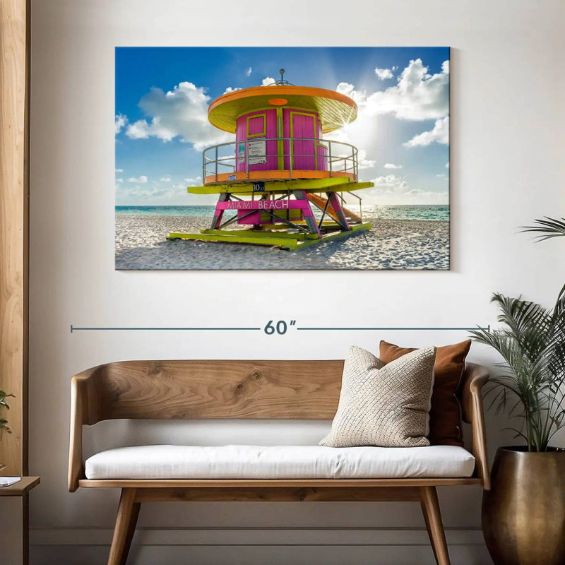 Maison de sauveteur Kavia Miami Beach en rose, H 32 po x l 48 po