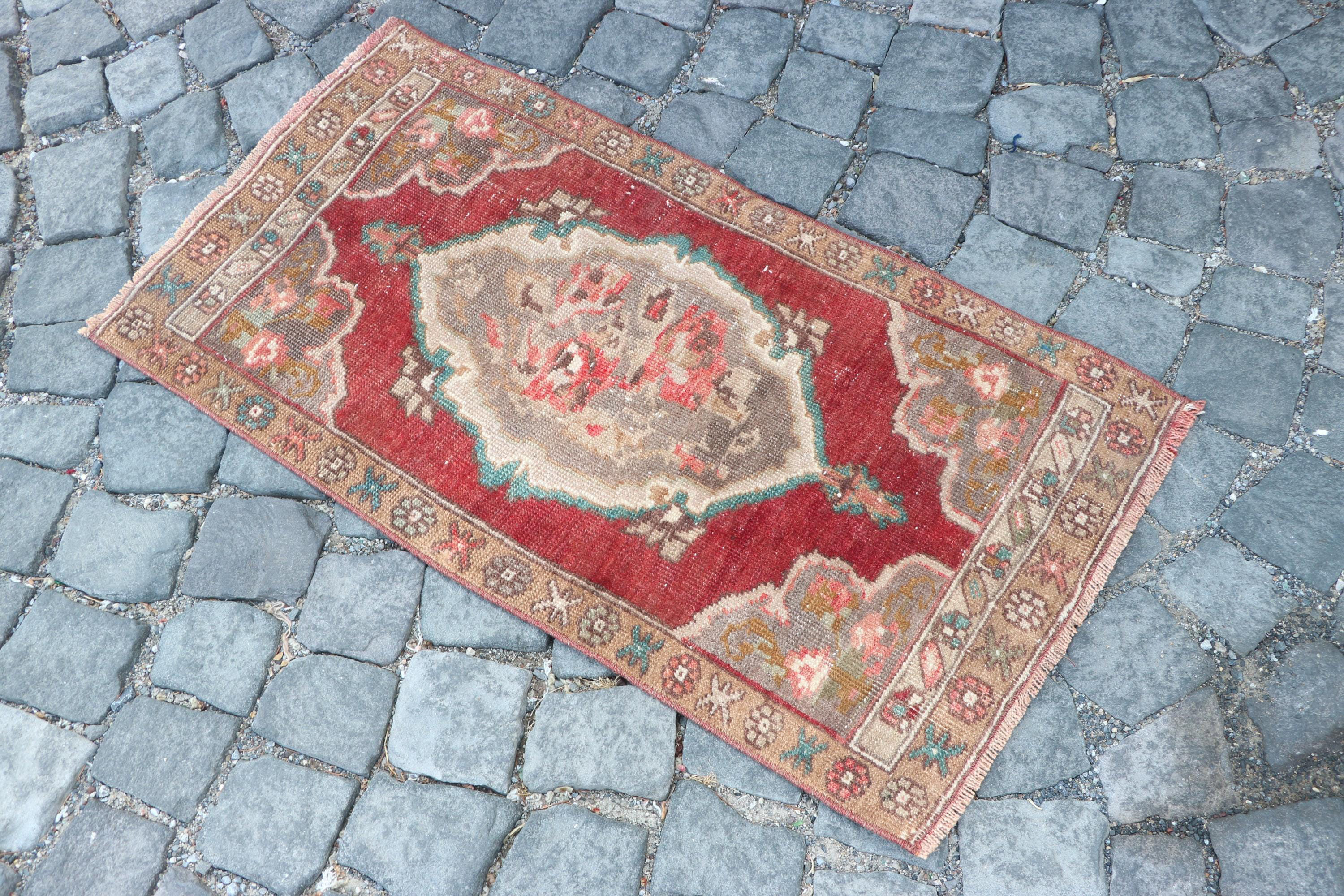 Bungalow Rose Vintage Distressed Turkish Rug - Small Antique Red Wool ...