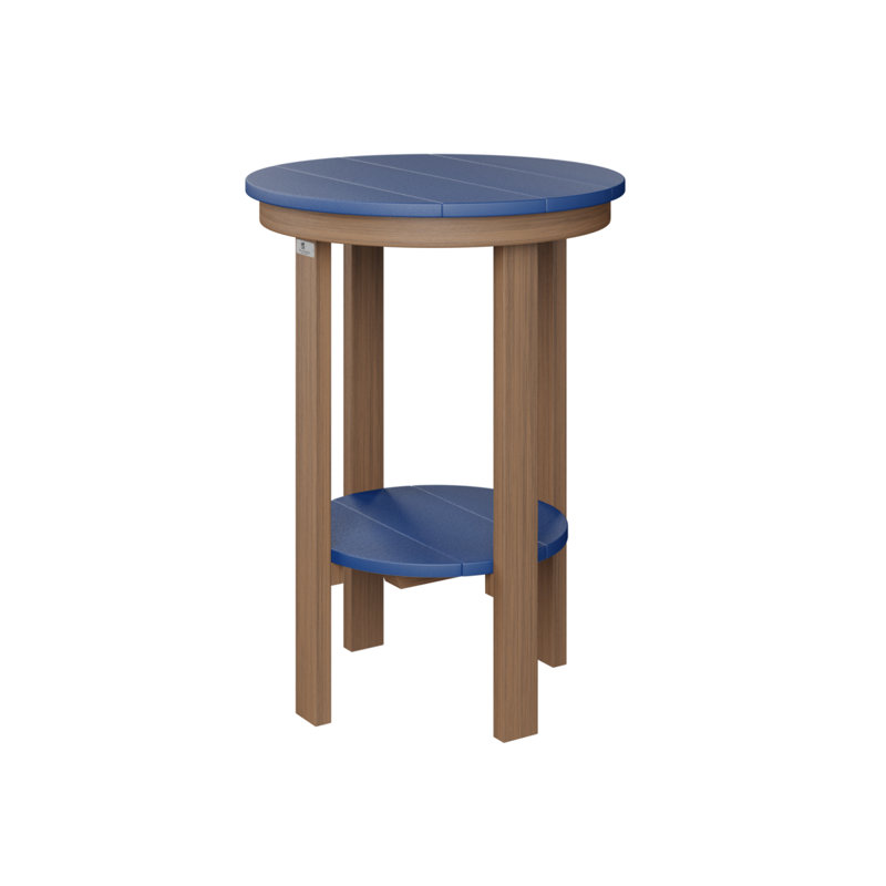 Table de bout ronde Berlin Gardens, Acajou antique, H 29 po x l 21,5 po x P 21,5 po, Bleu pacifique