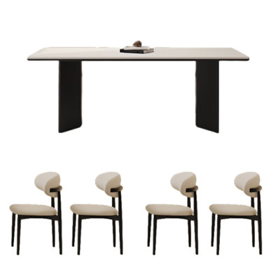Simple home rectangular dining table