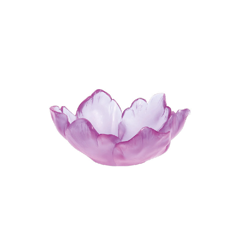 Tulip Handmade Crystal Decorative Bowl, Ultraviolet
