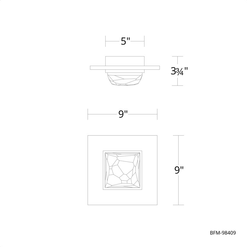 Promenade 1 Light Crystal LED Flush Mount, Aged Brass