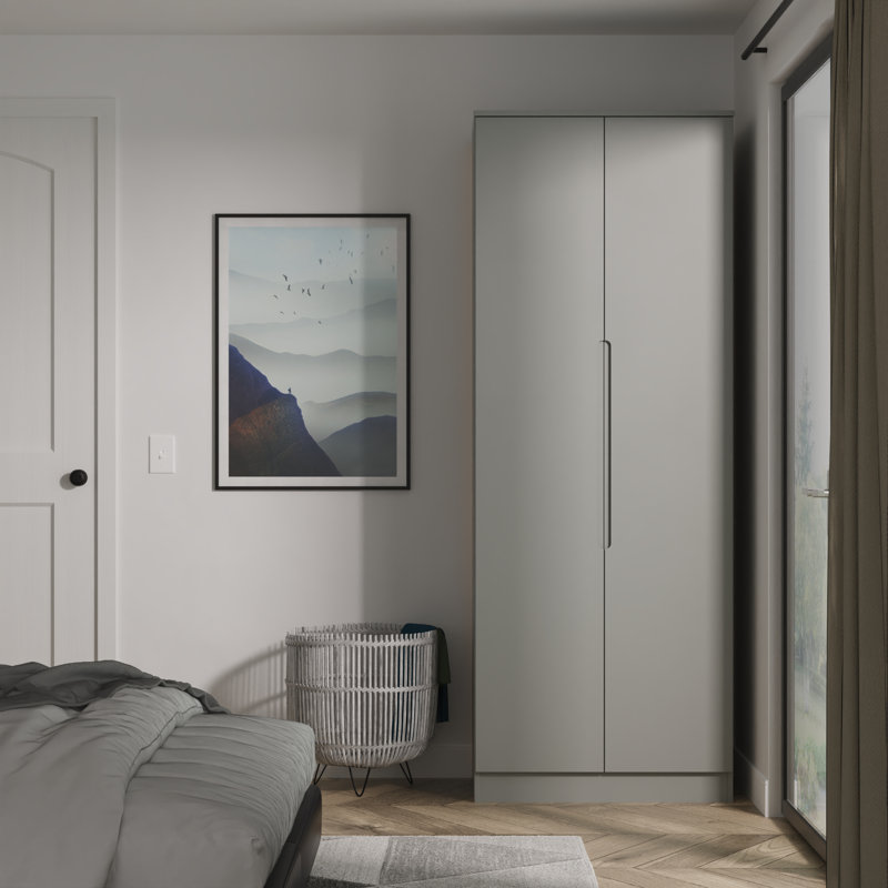 Bisma Manufactured Wood Wardrobe, Dusk Grey