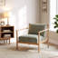 Chaise d'appoint rembourrée avec cadre en bois-119236250