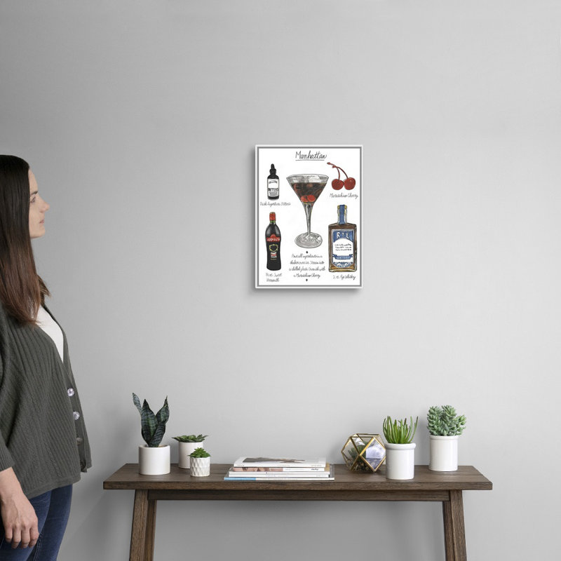 «Classic Cocktail - Manhattan» par Naomi McCavitt, impression sur toile, H 17,7 po x l 13,7 po x P 1,75 po