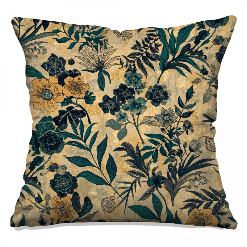 Coussins décoratifs Botanical Floral Illustration, 16 x 16 inches