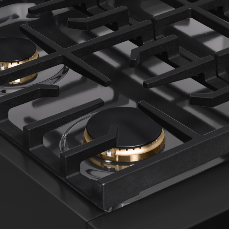 ZLINE 30 in. Paramount Gas Rangetop with 4 Brass Burners in Black Stainless Steel
