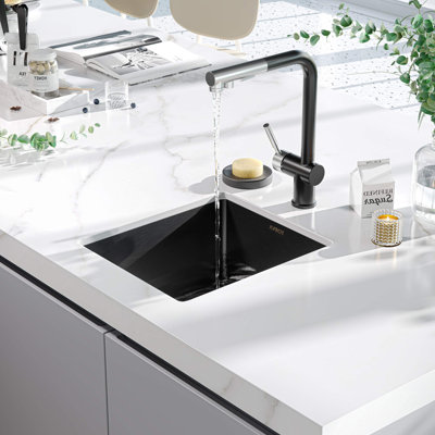 14x18x9 inch, 16 Gauge Undermount Kitchen Sink Stainless Steel Nano CoatingWet Bar Sink, Dark Gray