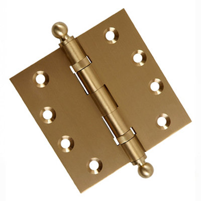 4.5" H x 4.5" W Solid Brass Ball Bearing Single Butt Door Hinge