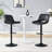 Set Of 2 Adjustable Swivel Bar Stools In Black PU Material With Footrest-125539935
