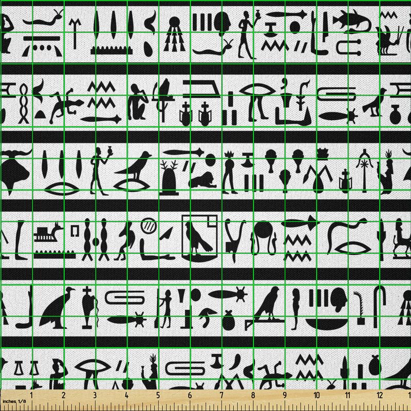 Darnetta Historical Language Writing with Pictographic Cultural Multi-Purpose Fabric