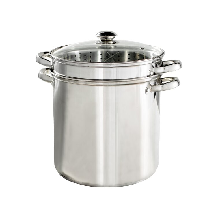 Tasty Stainless Steel Multi-Pot with Glass Lid, 4 Quarts