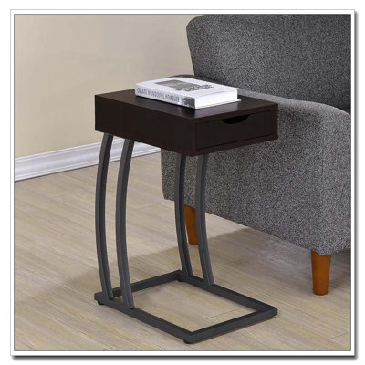 Cappuccino and Gunmetal Hi-tech Accent Table