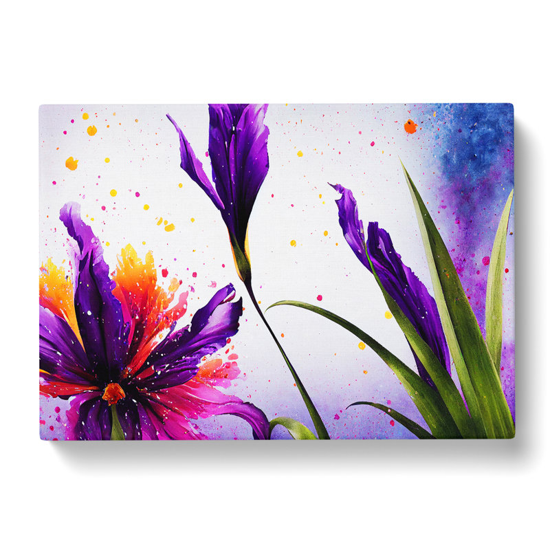 Iris Flower Splash Vol.4 - Wrapped Canvas, 35cm H x 50cm W