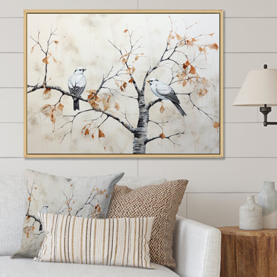 " Minimalism Tree Birch With Birds "