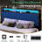 Tryston King Size Bed Frame With Footstool,upholstered Headboard,led Lights,Navy-1601692875-1601692876