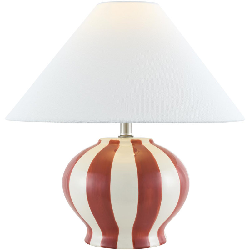 Latorsha Table Lamp, Red/White