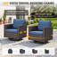 Chaises de patio à bascule en osier rotatif atio, chaises d'extérieur en rotin pour terrasse, 2 pièces de mobilier de patio de luxe-513240051