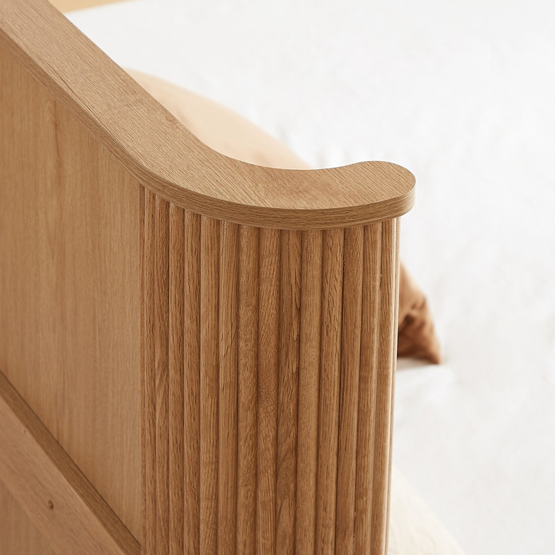 Grand lit plateforme, aucun sommier requis, Oak