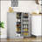 41 Inch Freestanding Kitchen Pantry Cabinet with 12 Door Shelves, Double Doors, 5-Tier Shelving, and Adjustable Shelves, Paper Gray