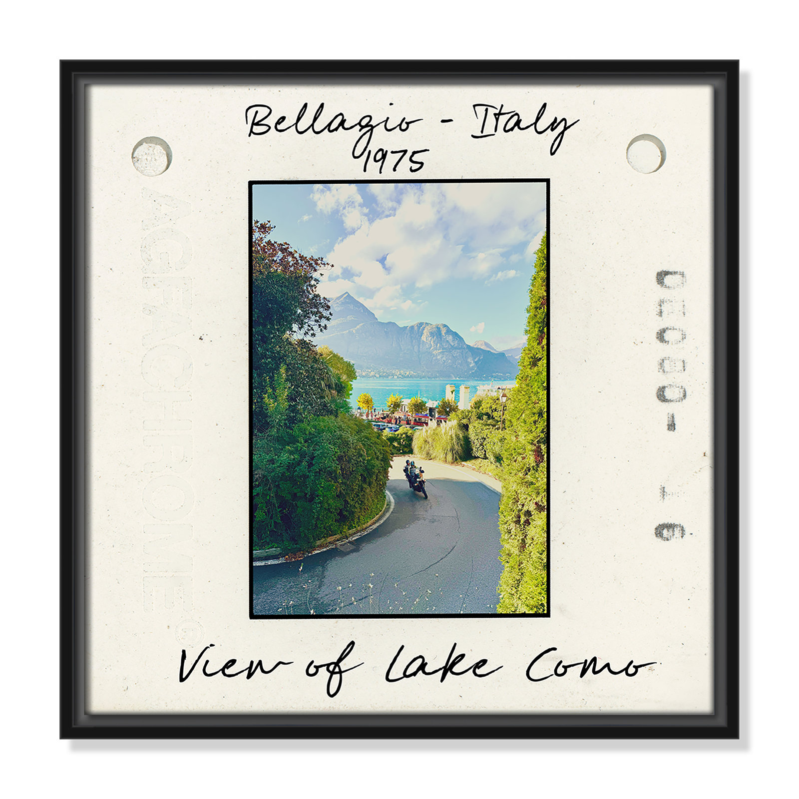 Ritona "Bellagio, Italy - Lake Como" Print, Black Floater Framed Canvas, 17.5" H x 17.5" W x 2" D