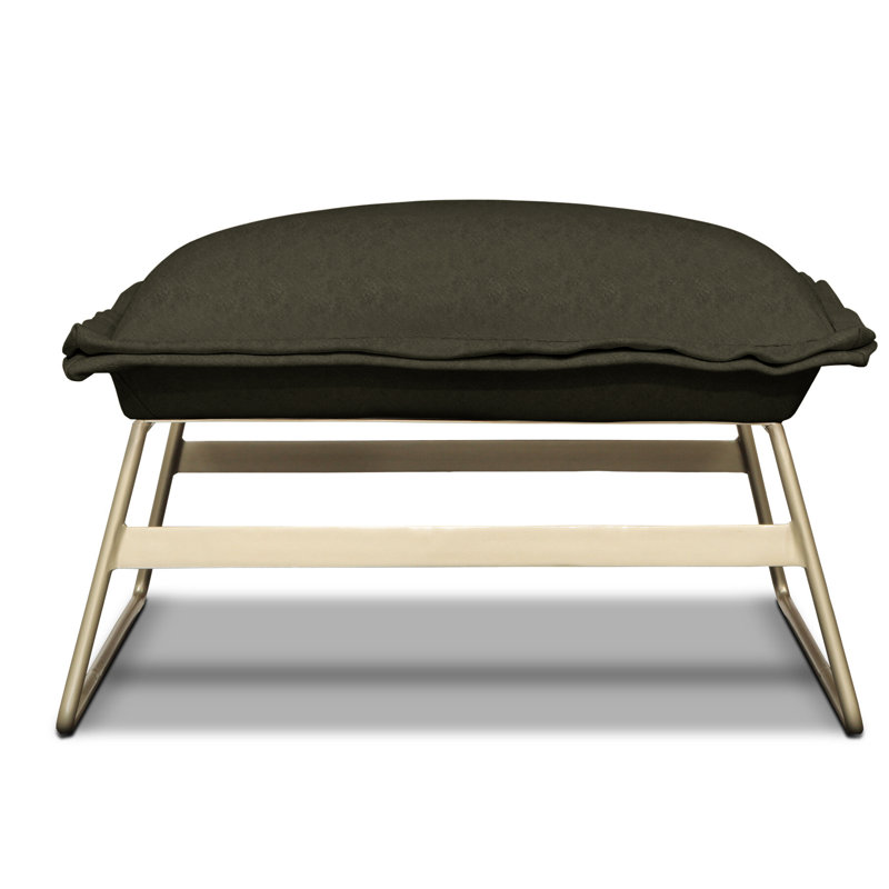 Tweety Leather Ottoman, Wolf (Cartier), Satin Brass