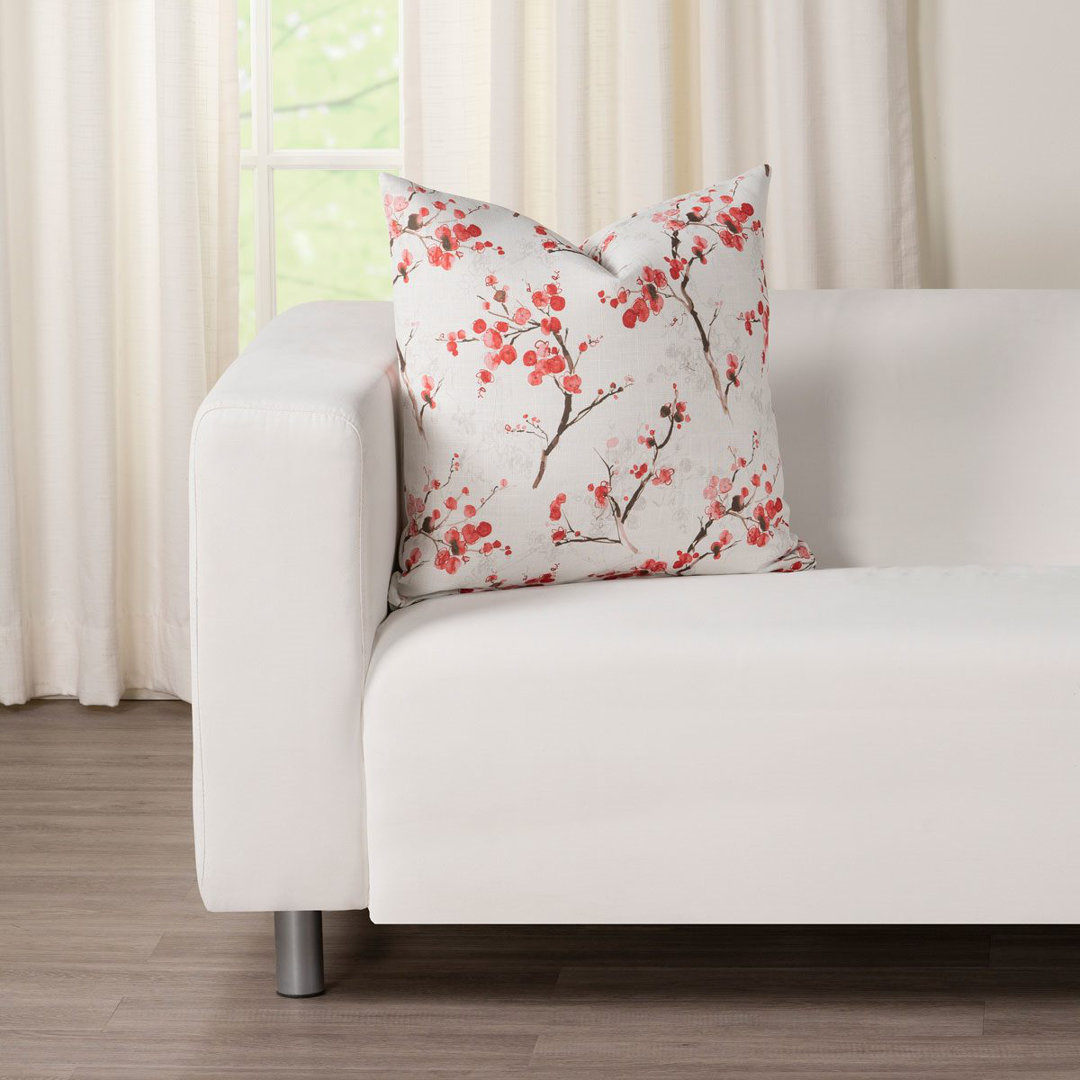 Red Barrel Studio® Coral Blossom Floral Print Pillow Siscovers 