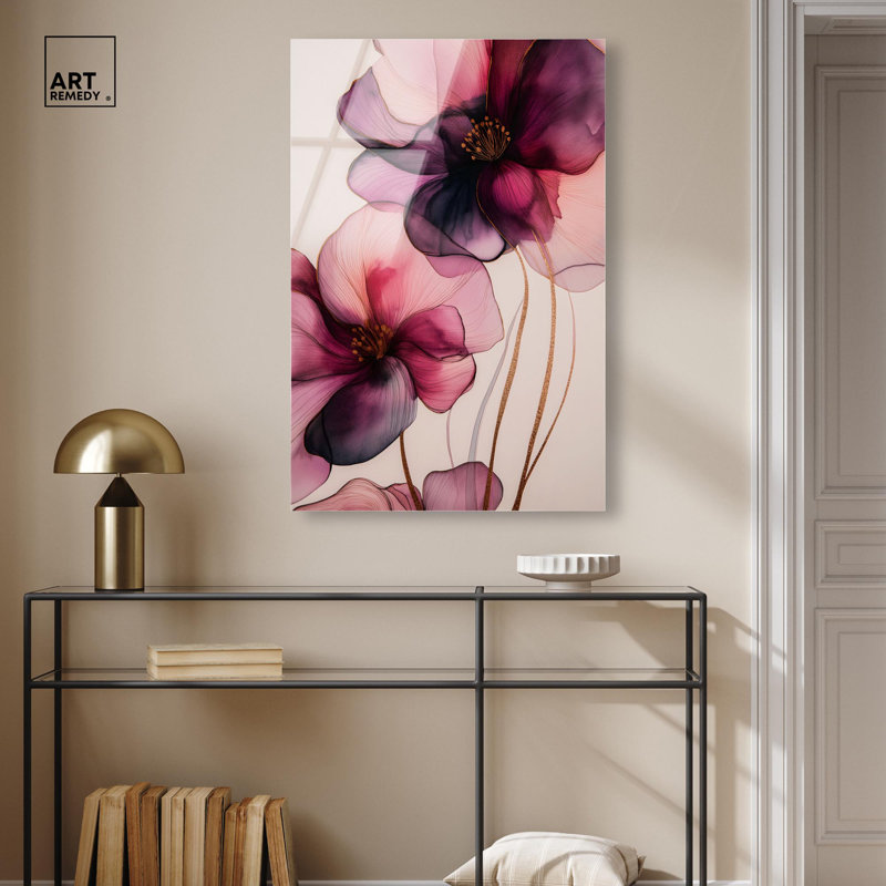 Velours verset III, art mural fleur acrylique par Art Remedy, prêt à être accroché, H 36 po x l 24 po
