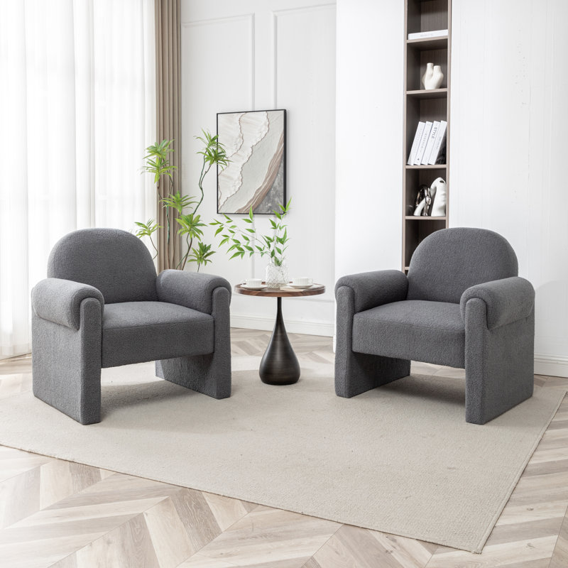 Bryonie Upholstered Armchair, Gray Polyester