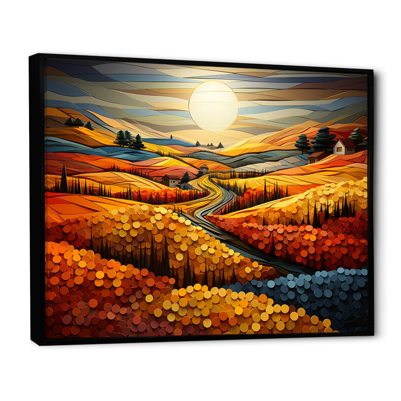 «Countryside Fusion Unveilé II», reproduction sur toile, Cadre flottant noir, H 30 po x l 40 po
