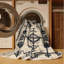 Tapis beige Art Deco lavable à la machine-597463025