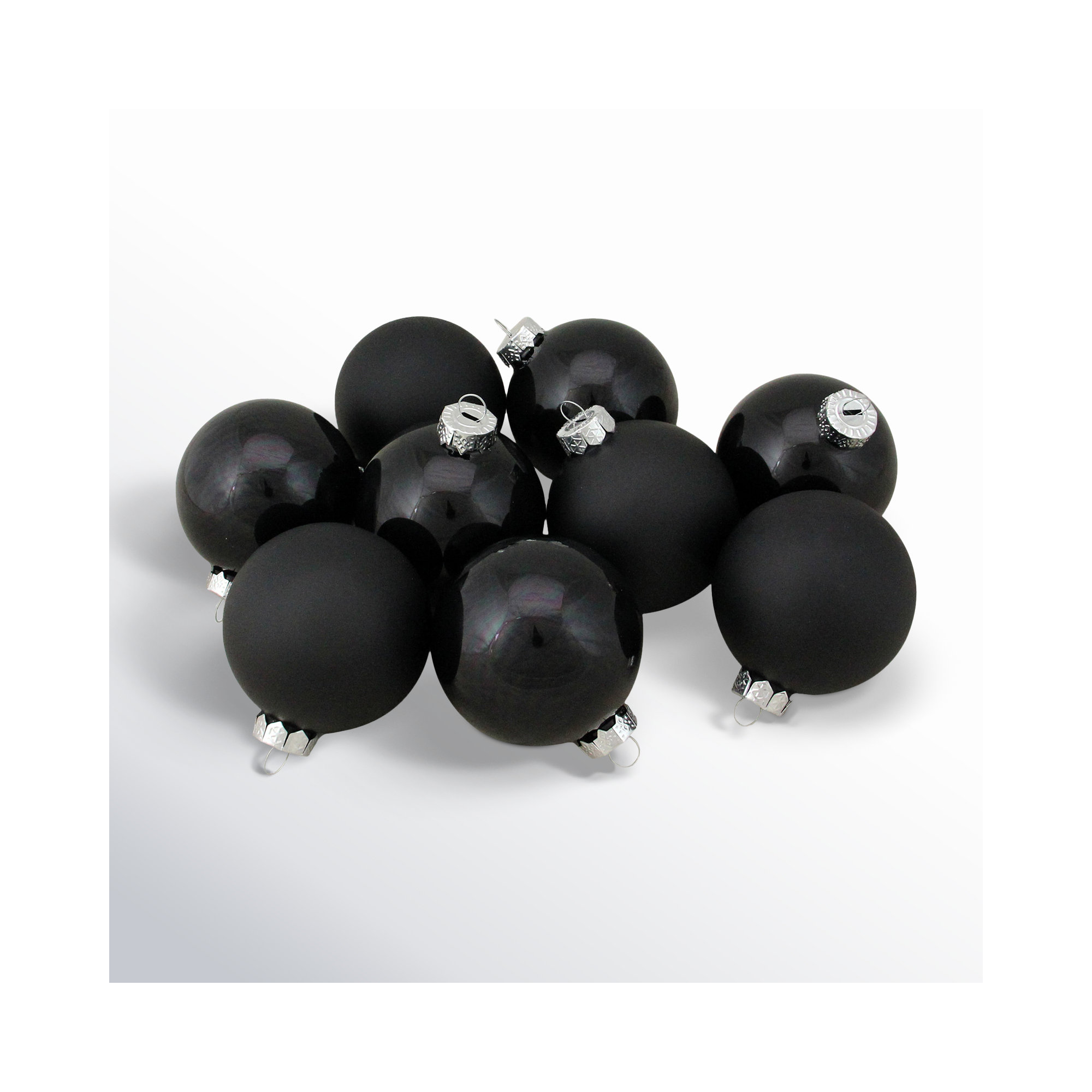Glass Christmas Ball Ornament, Black